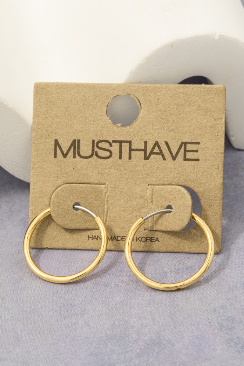 Gold Dipped Thin Hoop Earrings