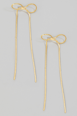 Thin Rope Ribbon Bow Earrings