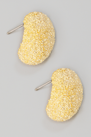 Rough Metallic Hollow Tear Huggie Earrings