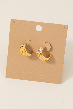 Wrinkled Metallic Hoop Earrings