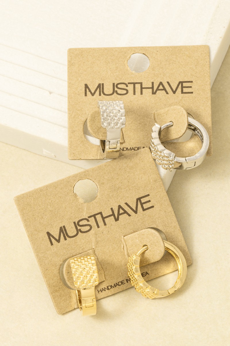 Gold Dipped Simple Flat Hoop Earrings