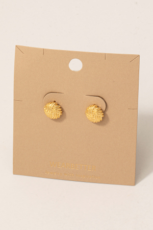 Gold Dipped Textured Knot Stud Earrings