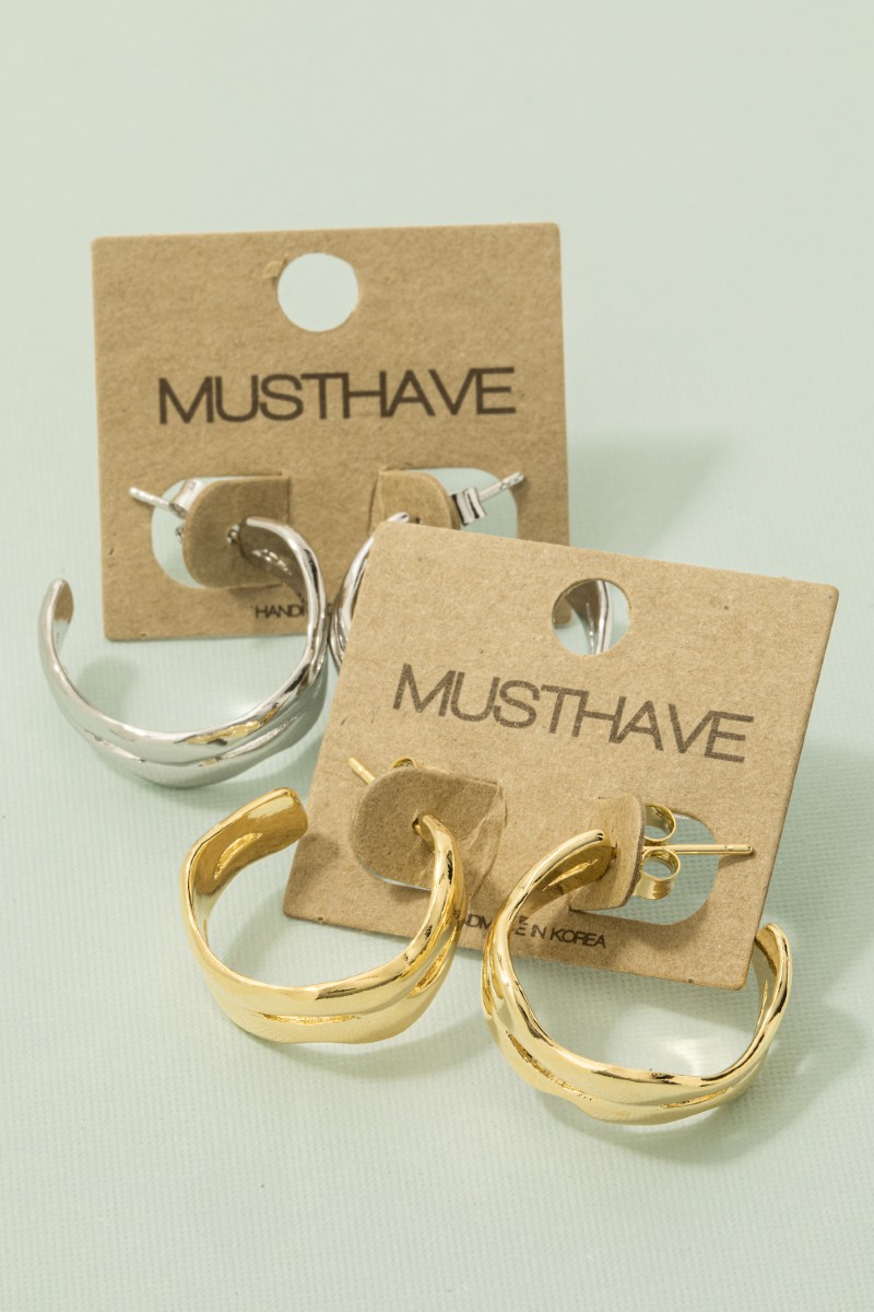 Handmade Metallic Open Hoop Earrings