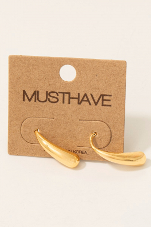 Gold Dipped Long Tear Threader Dangle Earrings