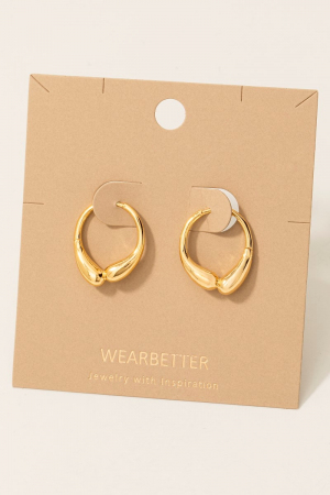 Gold Dipped Double Tear Hinge Hoop Earrings