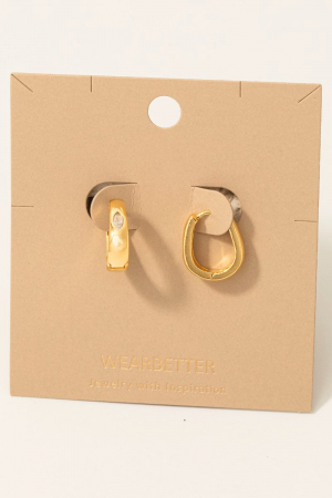 Gold Dipped Wide Oval Hinge Hoop Earrings