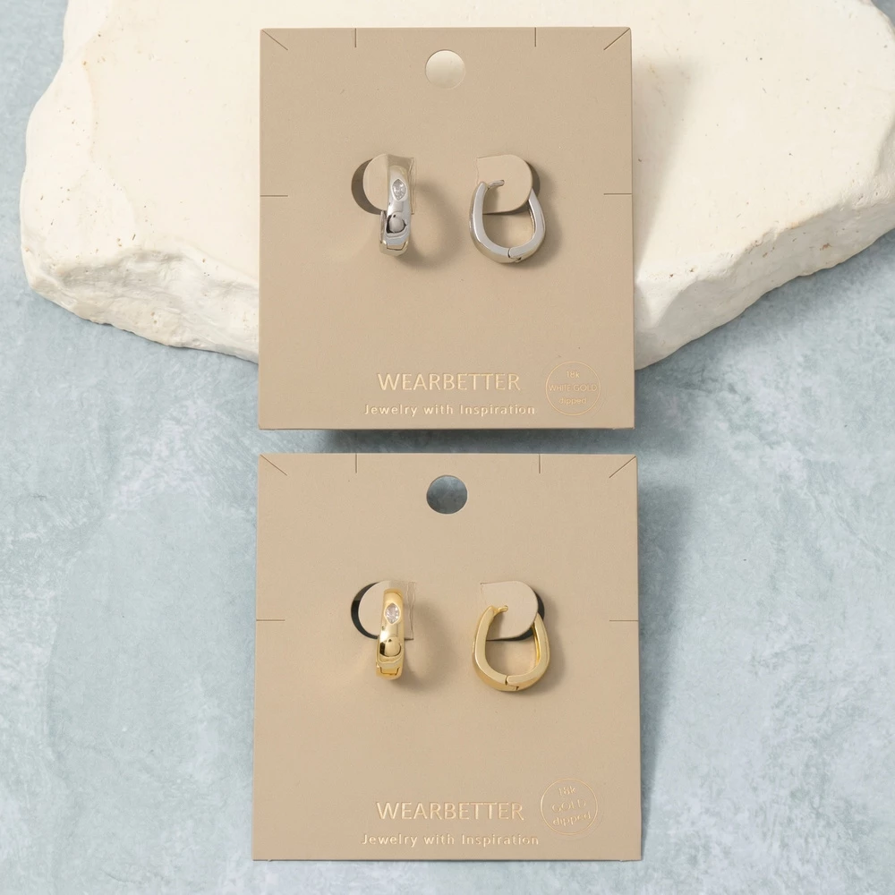Gold Dipped Wide Oval Hinge Hoop Earrings