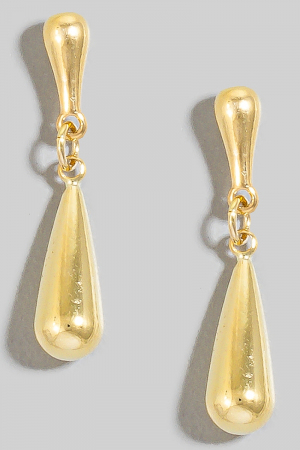 Double Metallic Tear Dangle Earrings