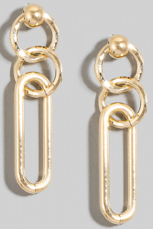 Oval And Hoops Chain Dangle Earrings