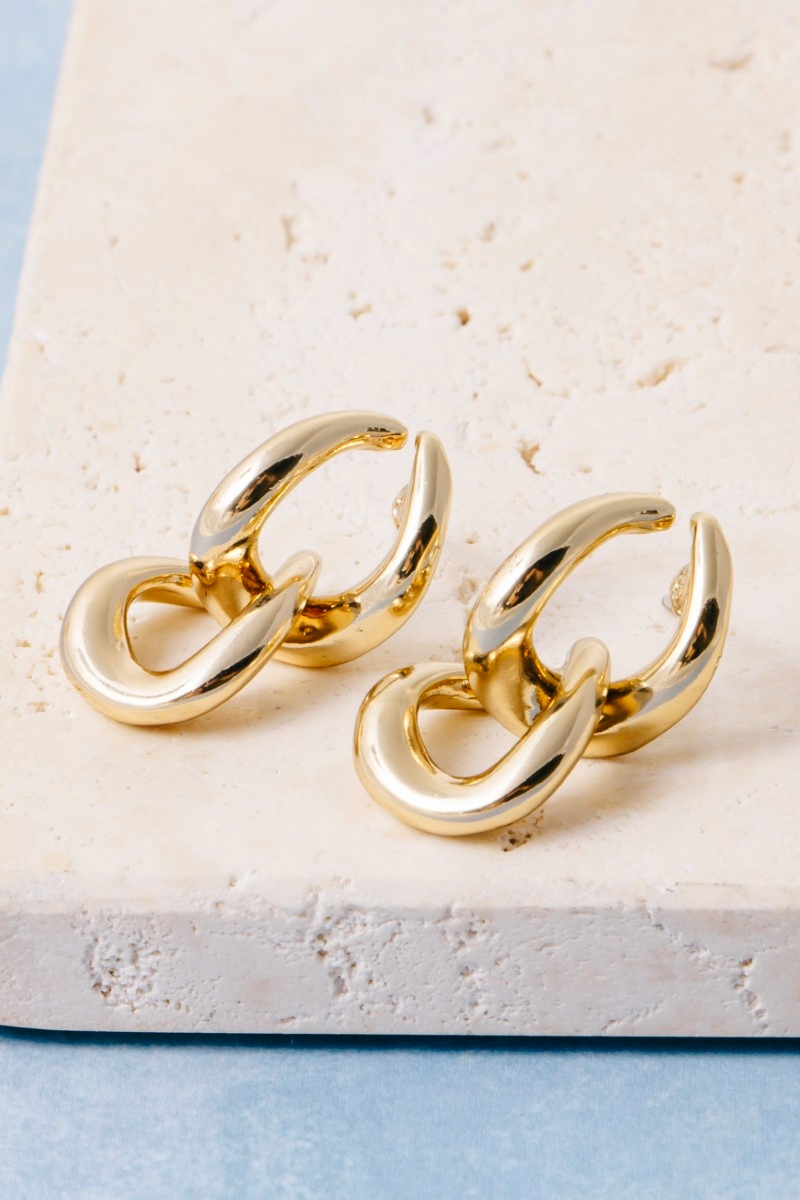 Double Chain Link Dangle Earrings