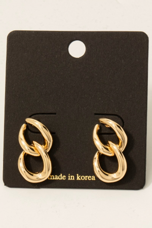 Double Chain Link Dangle Earrings