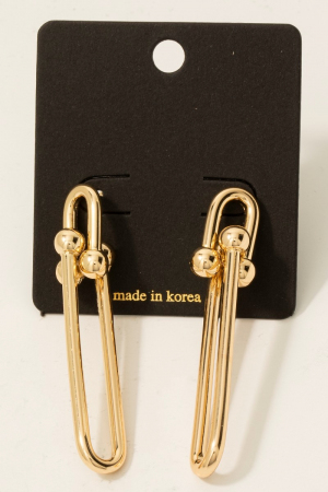 Long Oval Link Dangle Earrings