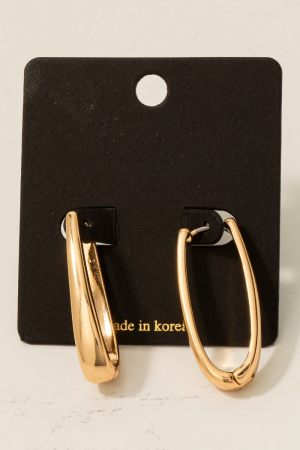 Graduated Oval Hinge Hoop Earrings