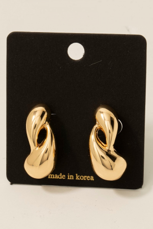 Double Metallic Tear Stud Drop Earrings