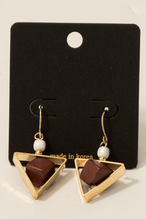 Cube And Triangle Dangle Drop Earrings