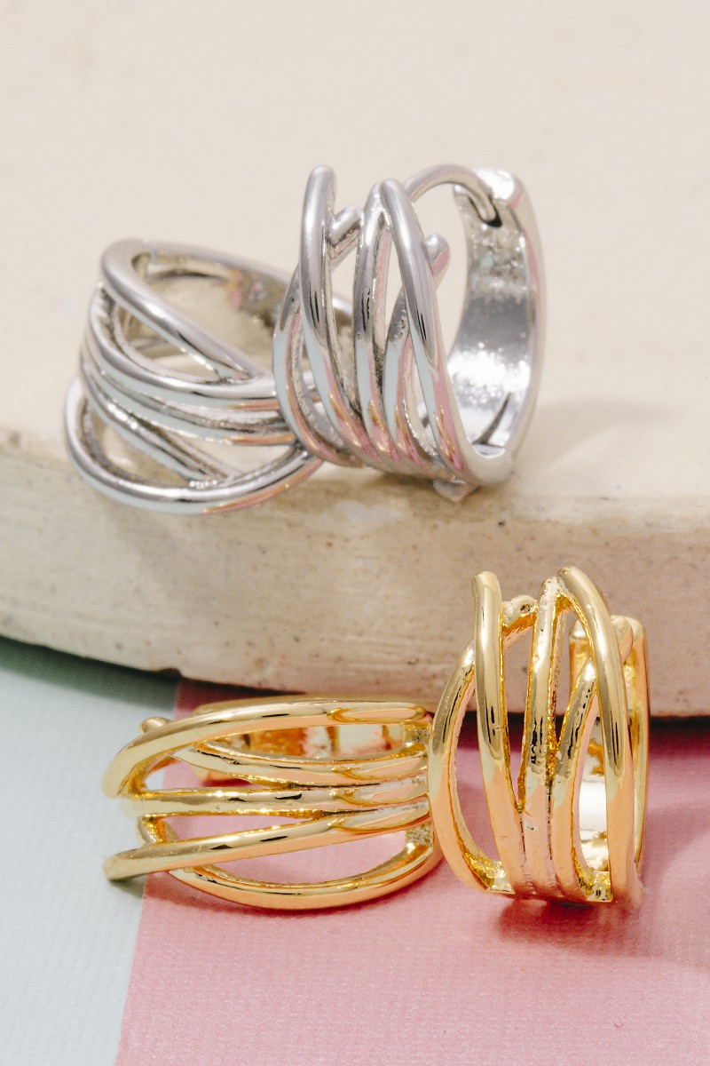 Layered Hinge Hoop Earrings