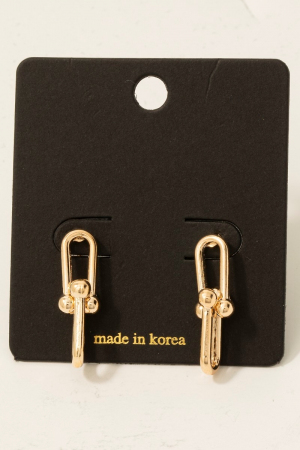 Double U Chain Link Dangle Earrings