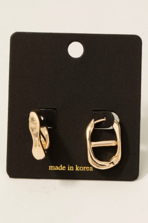 Single Link Oval Hinge Hoop Earrings