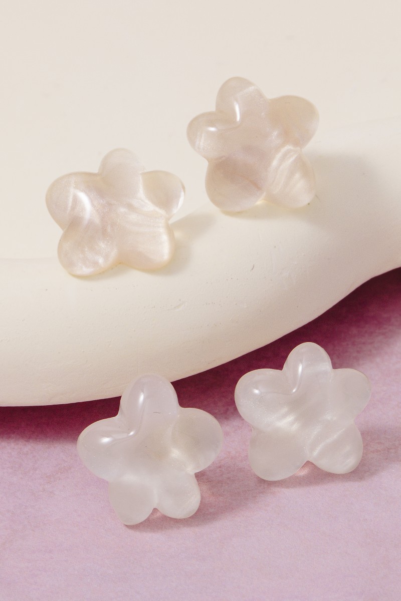 Acrylic Bubble Flower Stud Earrings