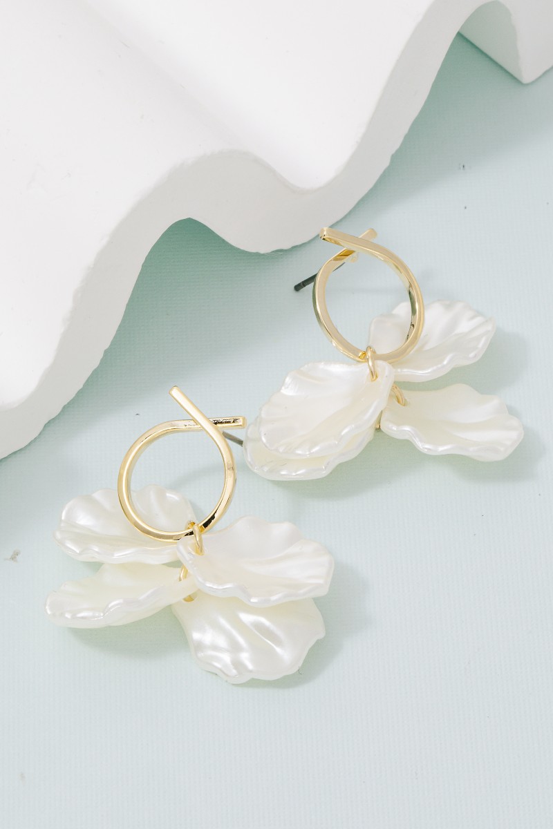 Pearly Petal Charms Dangle Earrings