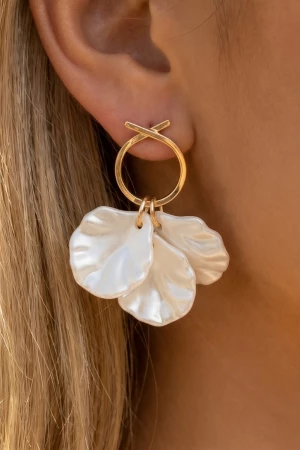 Pearly Petal Charms Dangle Earrings