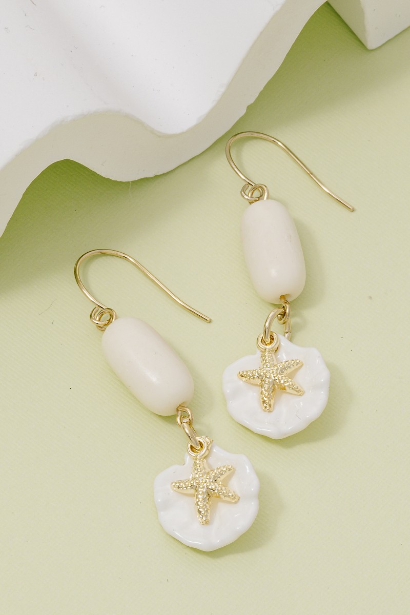 Starfish Sea Life Drop Earrings