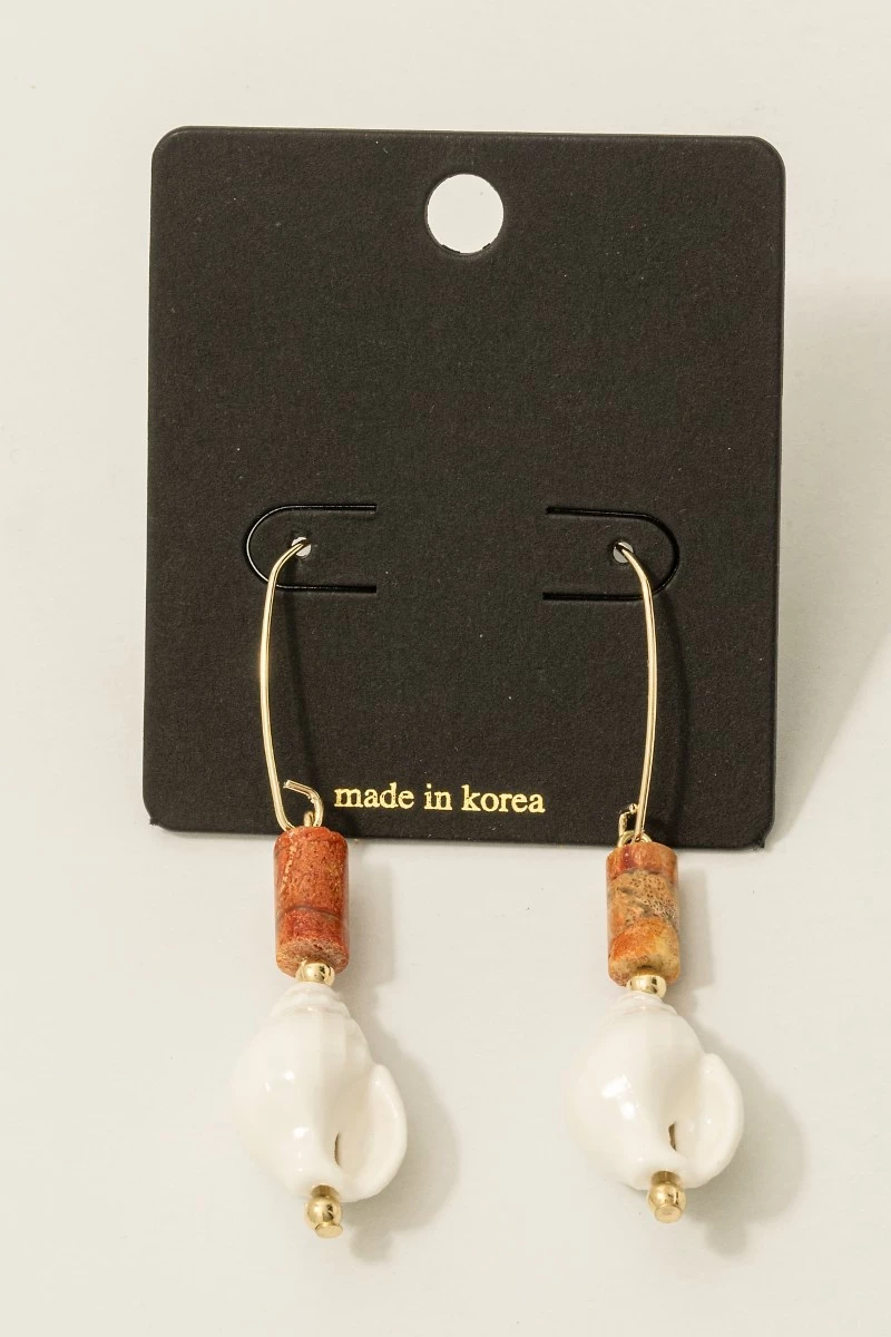 Sea Life Seashell Drop Earrings