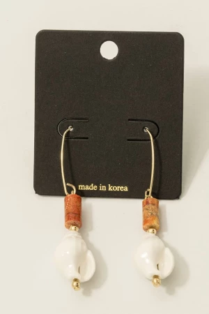 Sea Life Seashell Drop Earrings