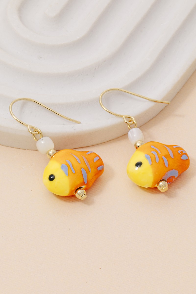 Ceramic Cute Fish Drop Earrings