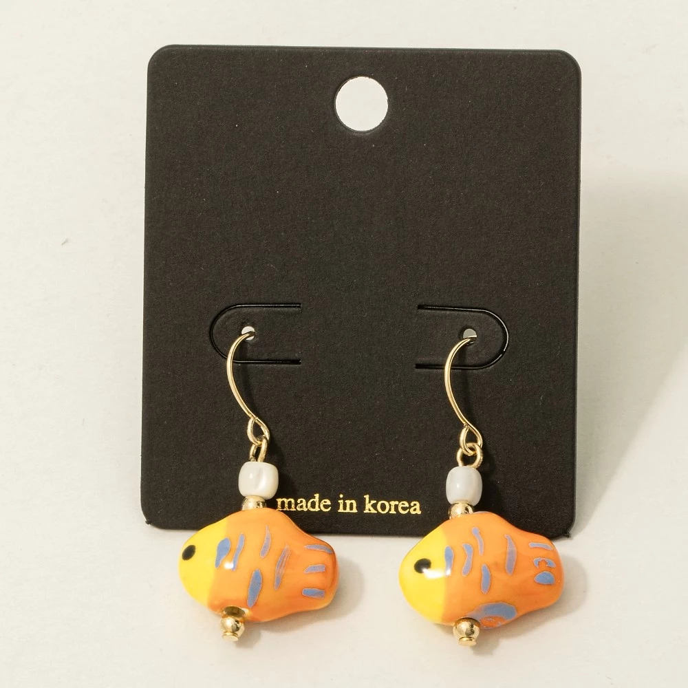 Ceramic Cute Fish Drop Earrings