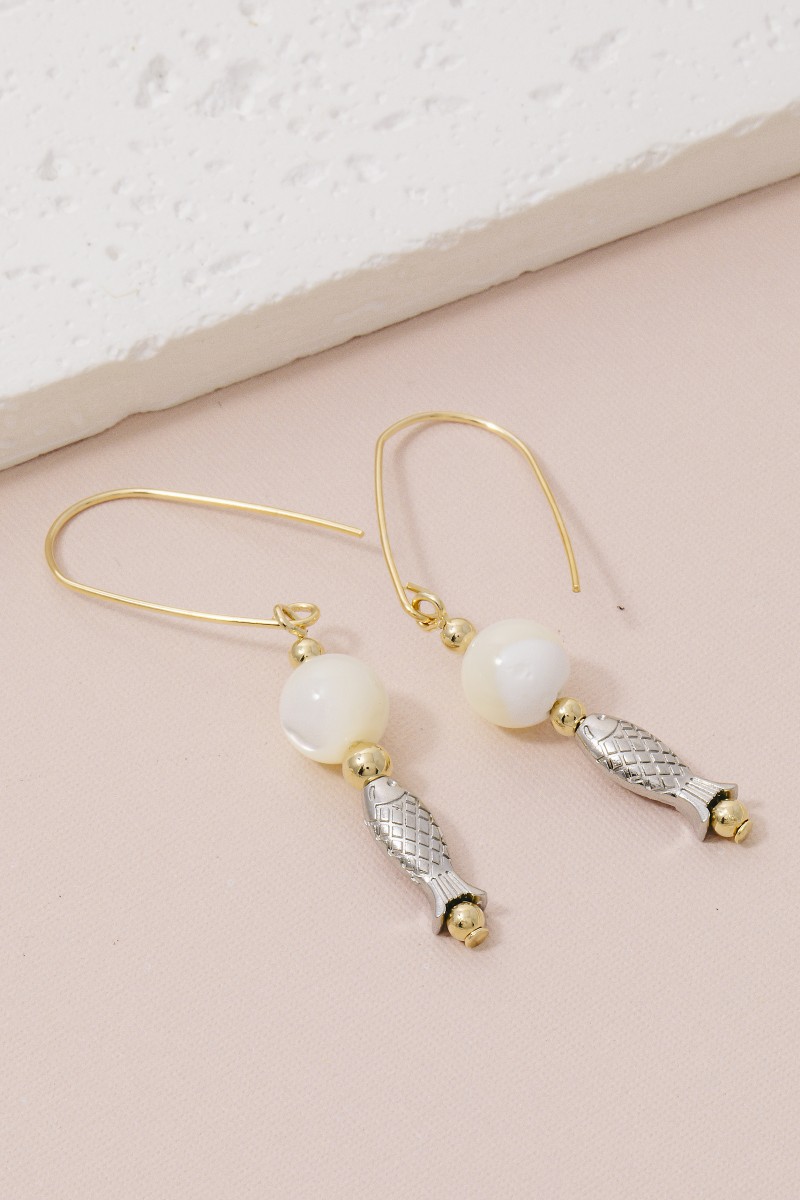 Sea Life Stainless Steel Fish Drop Earrings