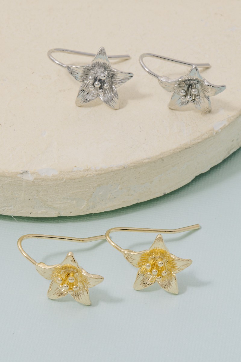 Flower Lily Drop Earrings