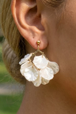 Clustered Acrylic Petals Dangle Earrings