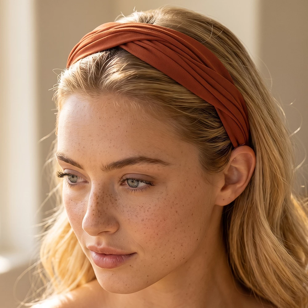 Pleated Twist Wave Wide Fabric Headband