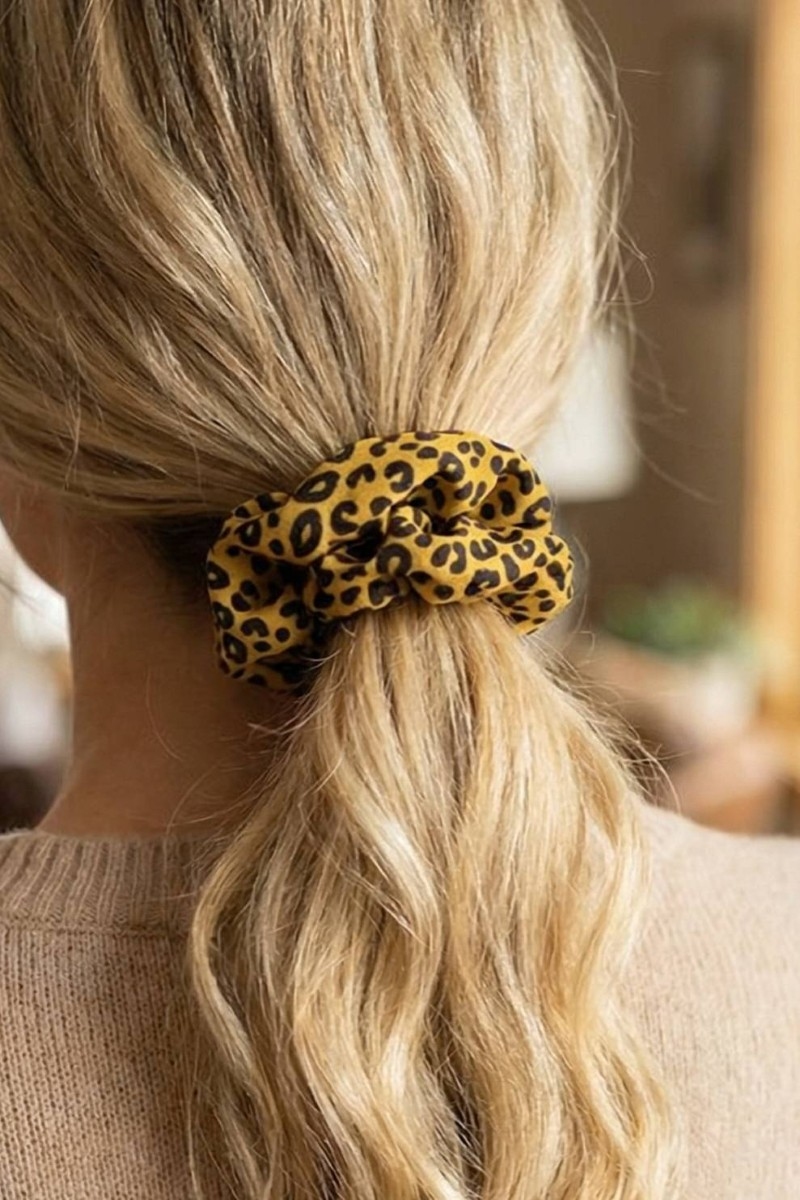 Leopard Print Hair Scrunchies Set