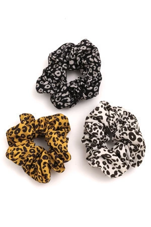Leopard Print Hair Scrunchies Set