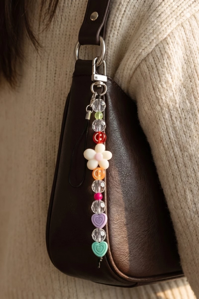Flower Beads Key Ring Keychain