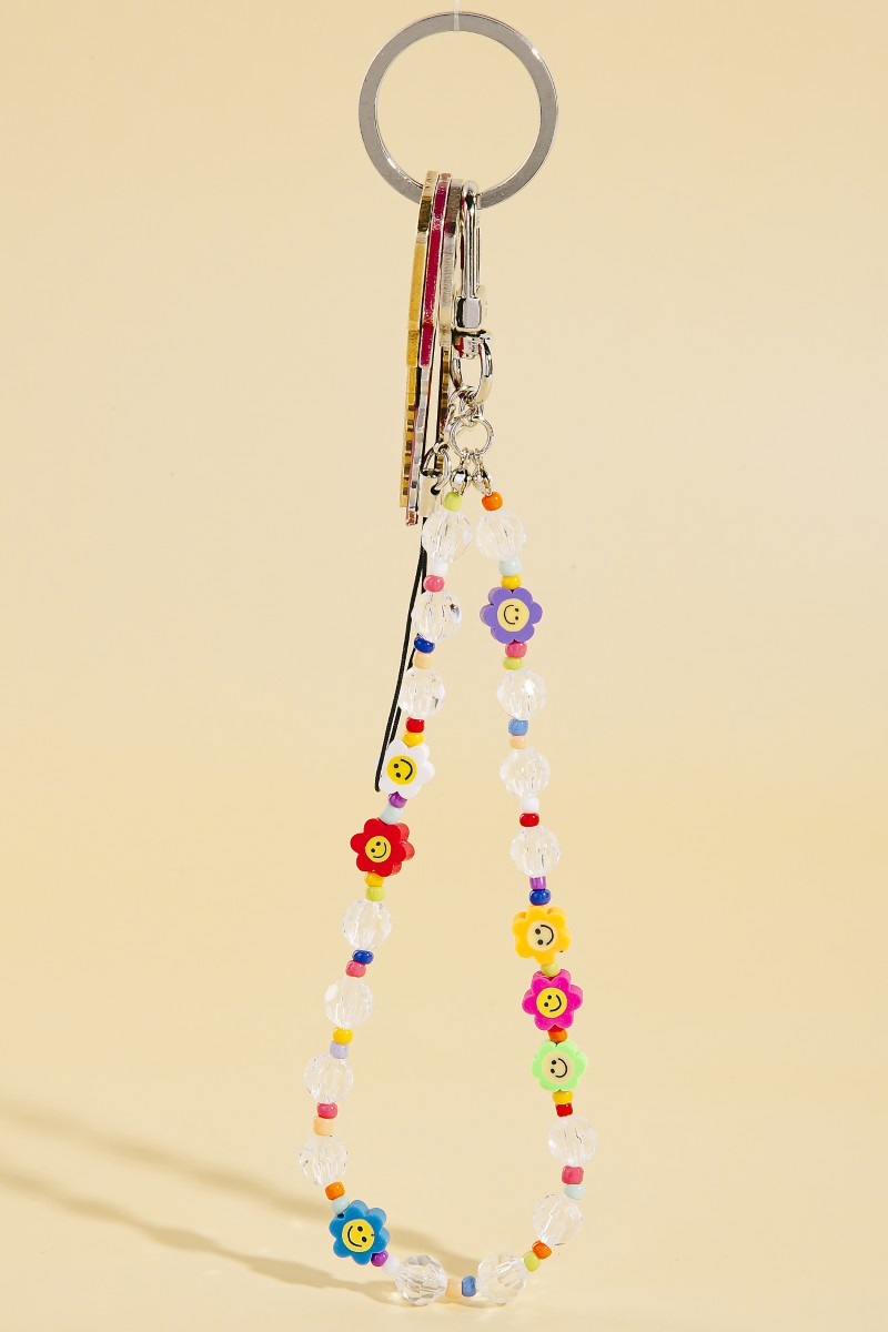 Happy Flower Beads Key Ring Keychain