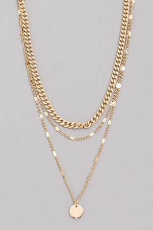 Reflective Triple Chain Necklace