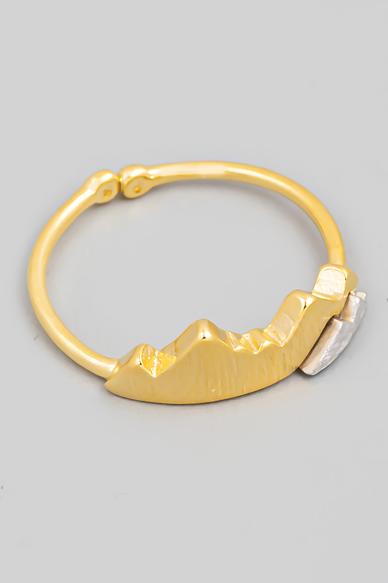 Gold Dipped Two Toned Mountain Adjustable Ring