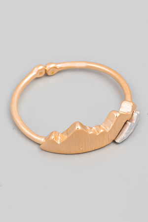 Gold Dipped Two Toned Mountain Adjustable Ring
