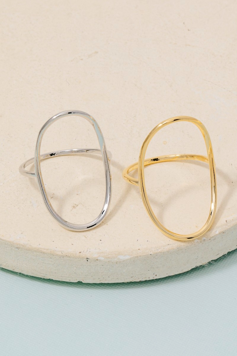 Curved Oval Minimalist Ring