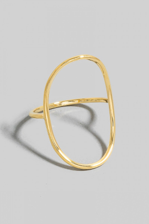Curved Oval Minimalist Ring