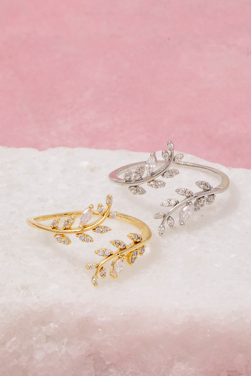 Jeweled Cz Vine Wrap Ring