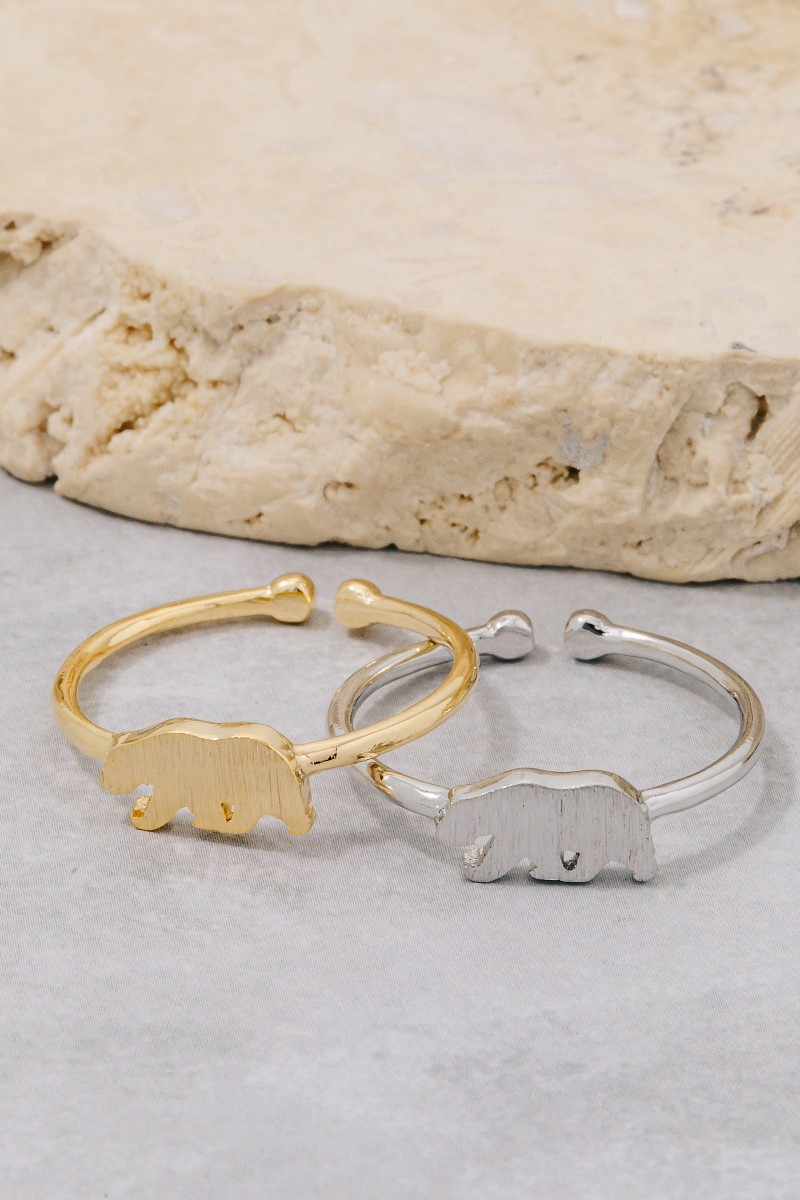Gold Dipped Delicate Bear Adjustable Ring