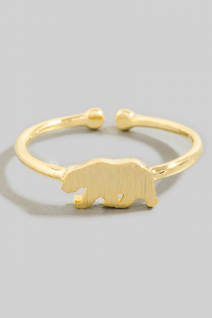 Gold Dipped Delicate Bear Adjustable Ring