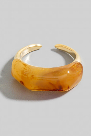 Resin Accent Gold Open Band Ring