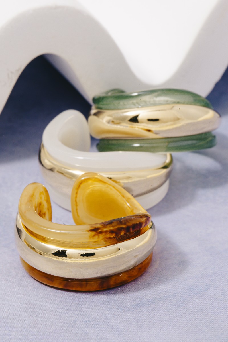 Resin And Gold Statement Ring