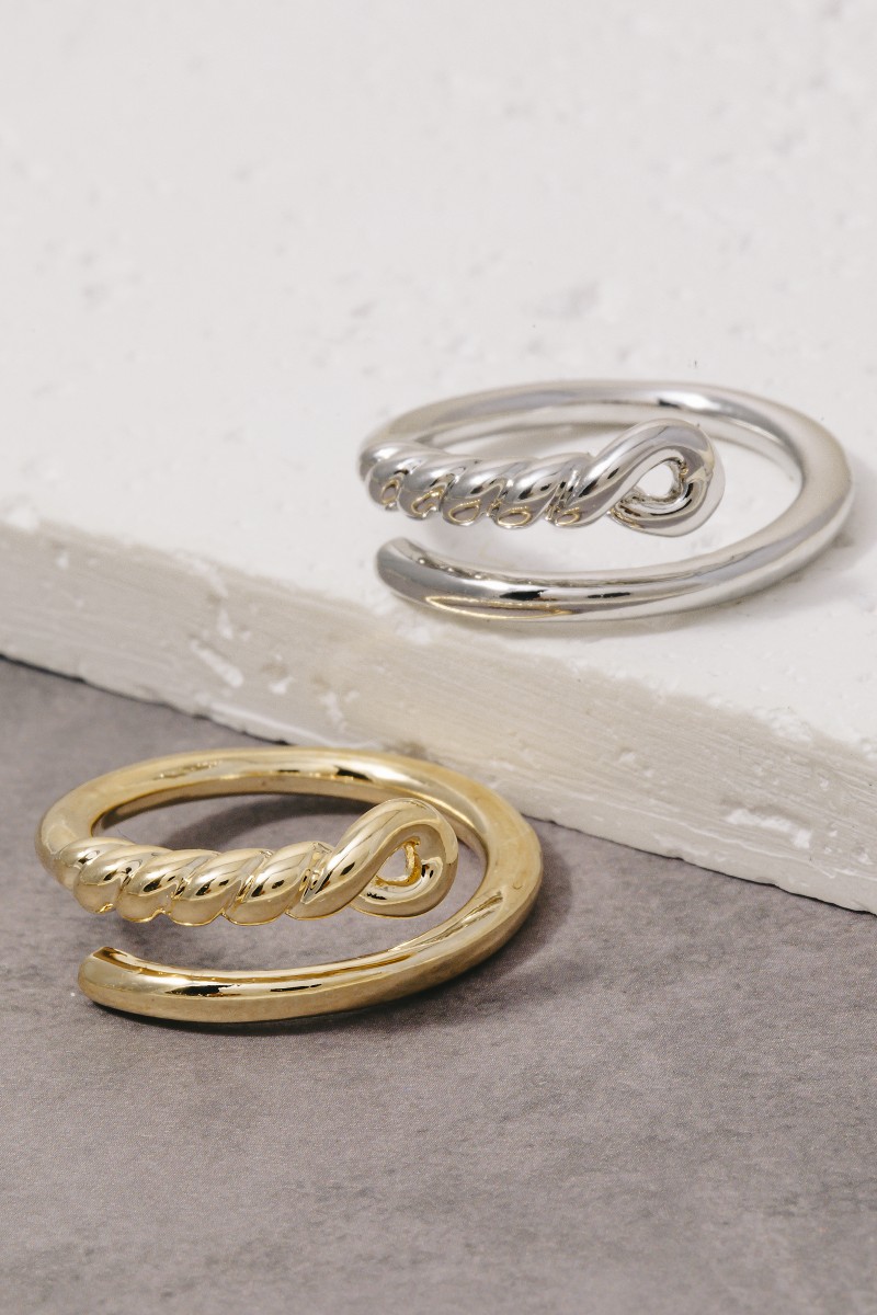 Twisted Accent Open Band Ring