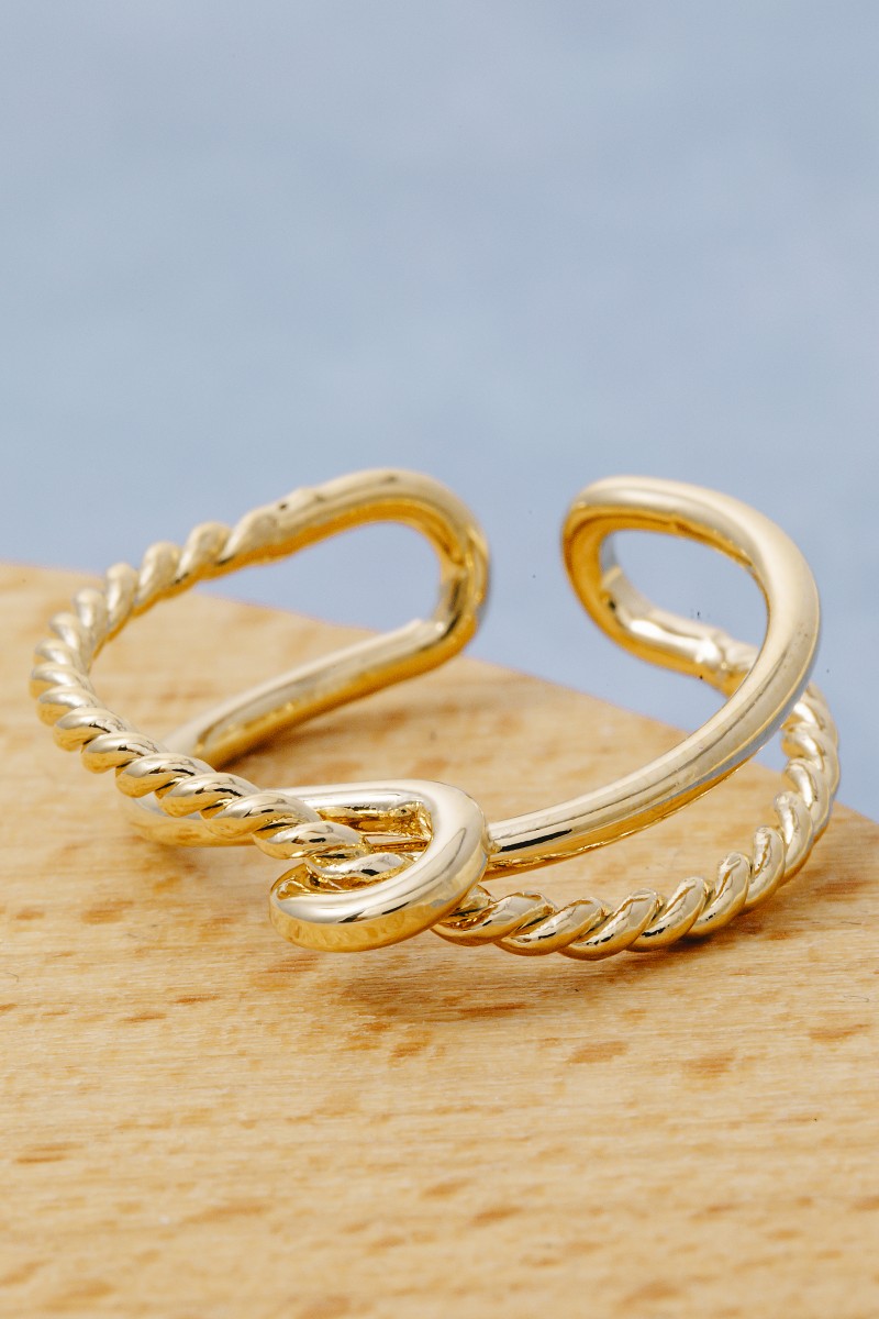 Intricate Layered Loop Open Band Ring